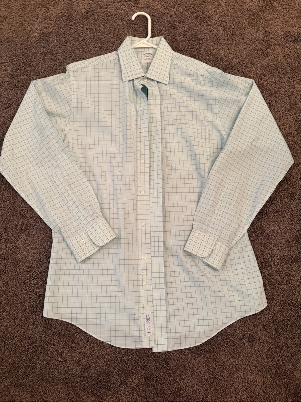 Brooks Brothers Light Blue Windowpane Dress Shirt